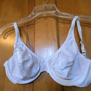 Vintage Vassarette ribbed white satin unlined bra sz 34C